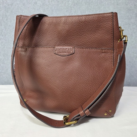 American Leather Co. Handbags - American Leather Co Luca Triple Entry Crossbody Purse Brown